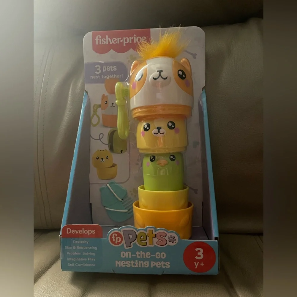 Mattel On-the-Go Nesting Pet Toy 3 Pets New In Box Baby Toddler Learn Grow Fun